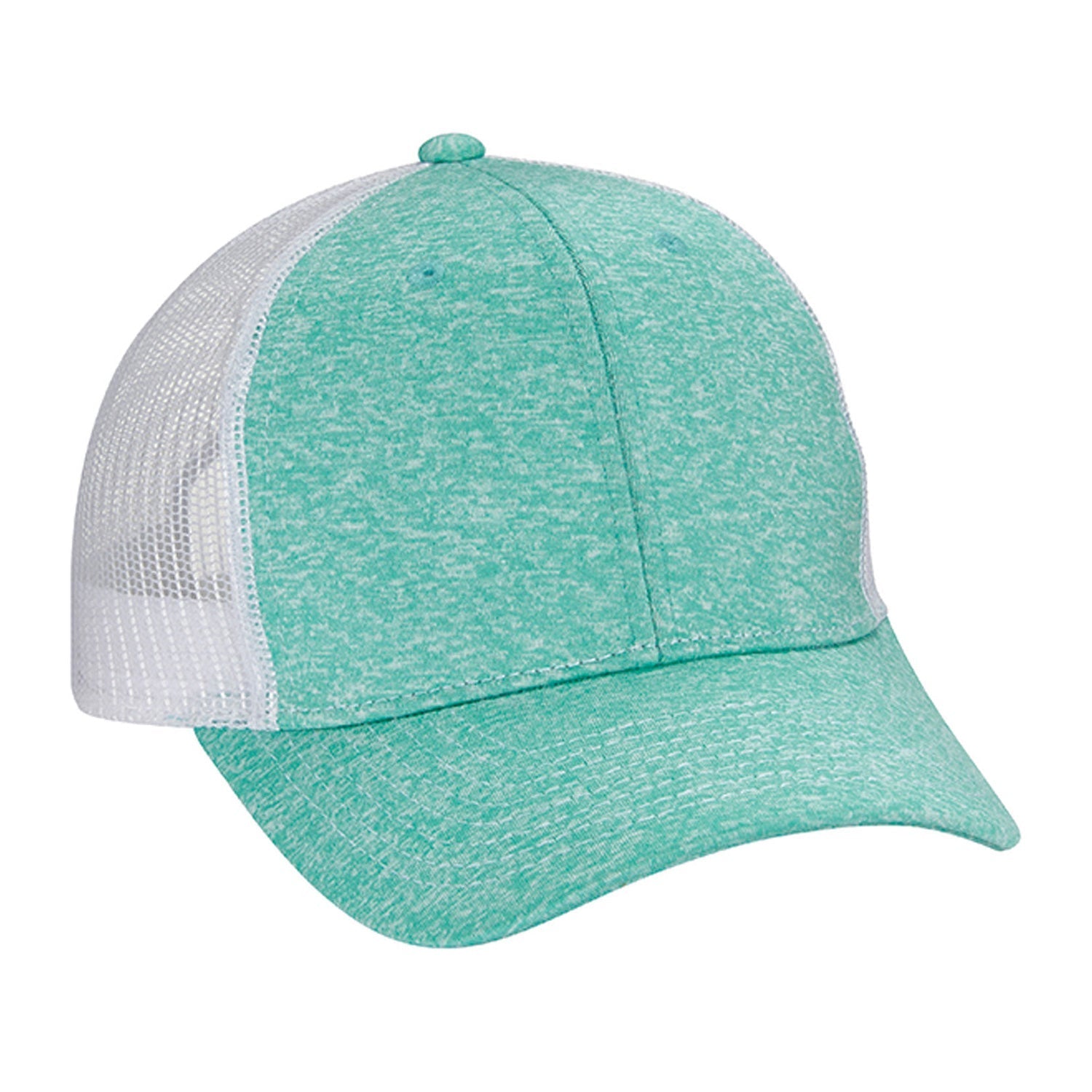 Cobra Cap Bj-6m 6 Panel Triblend Jersey Mesh - Teal White