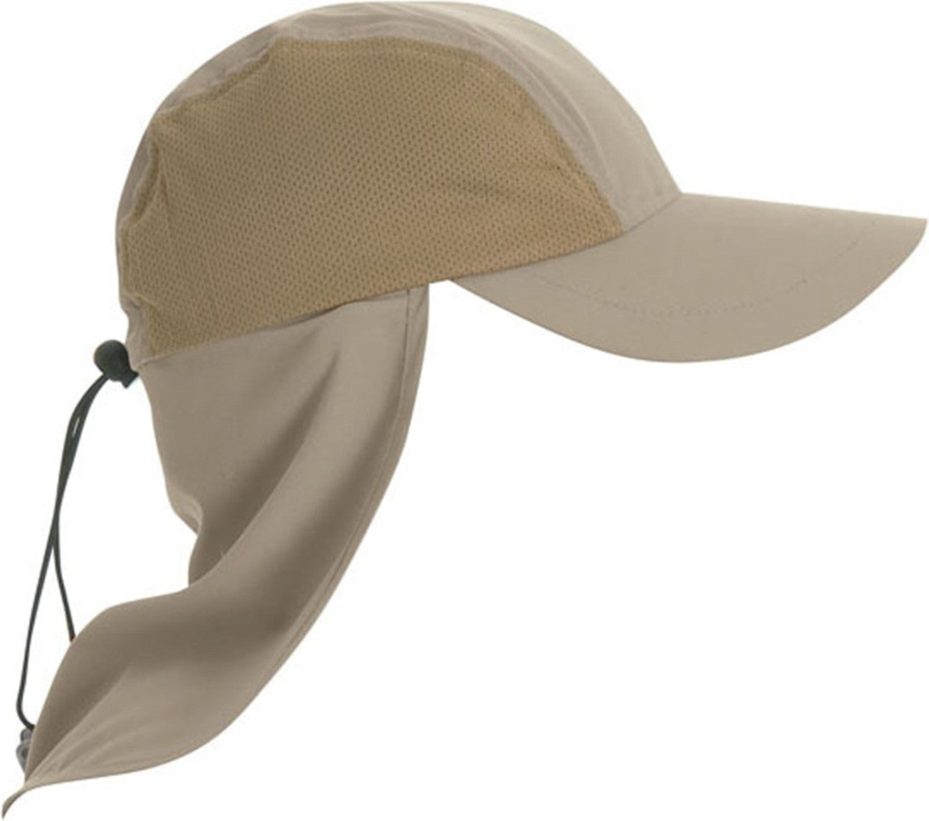 Cobra Cap Blk Sun Blocker with Neck Flap - Khaki