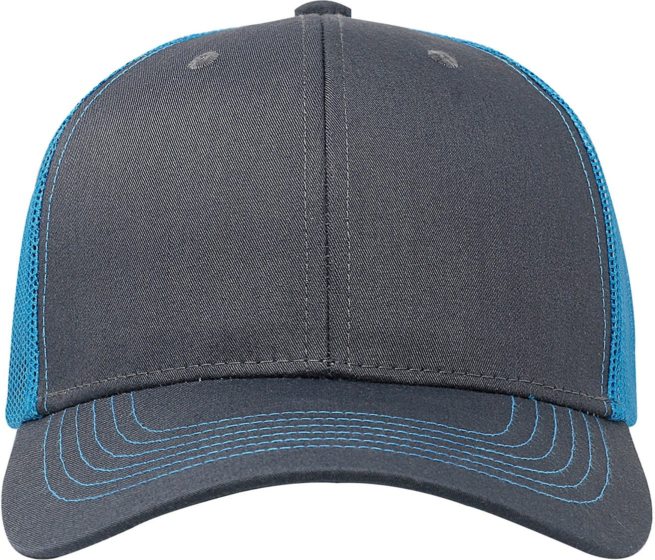 Cobra Cap C112 6 Panel Structured Poly/cotton Front Mesh Back - Charcoal Neon Blue