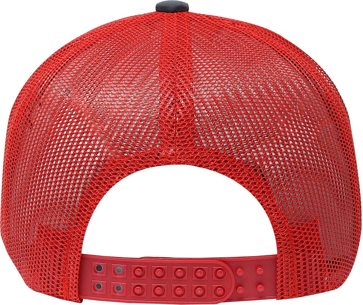 Cobra Cap C112 6 Panel Structured Poly/cotton Front Mesh Back - Charcoal Red
