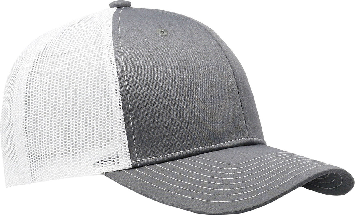 Cobra Cap C112 6 Panel Structured Poly/cotton Front Mesh Back - Heathergray-white - Heathergray White