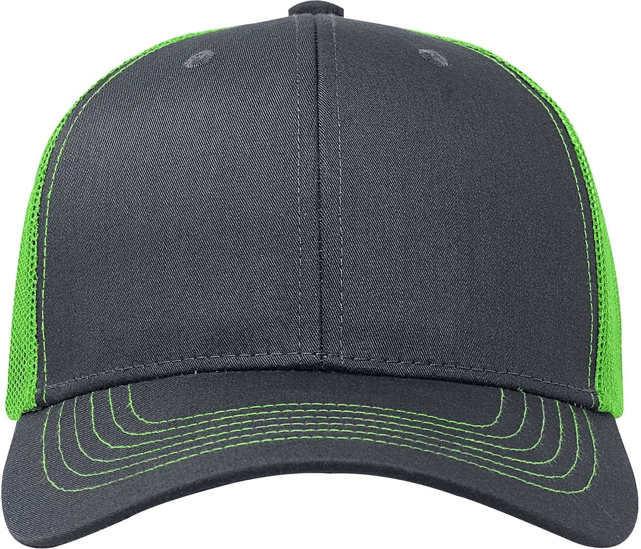 Cobra Cap C112 6 Panel Structured Poly/cotton Front Mesh Back - Charcoal Neon Green