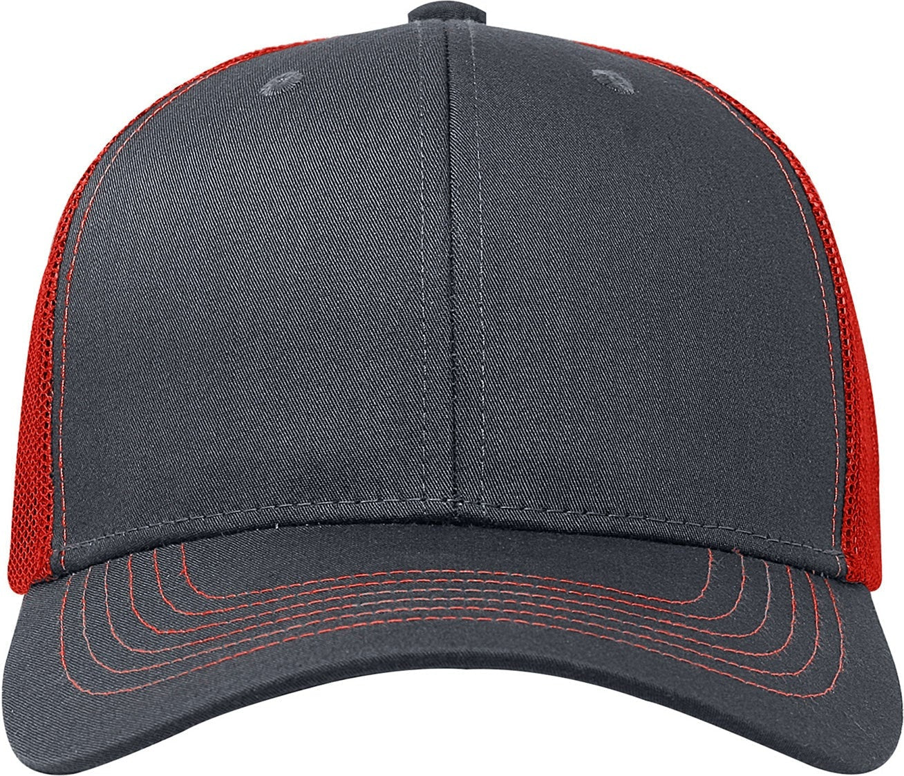 Cobra Cap C112 6 Panel Structured Poly/cotton Front Mesh Back - Charcoal Red