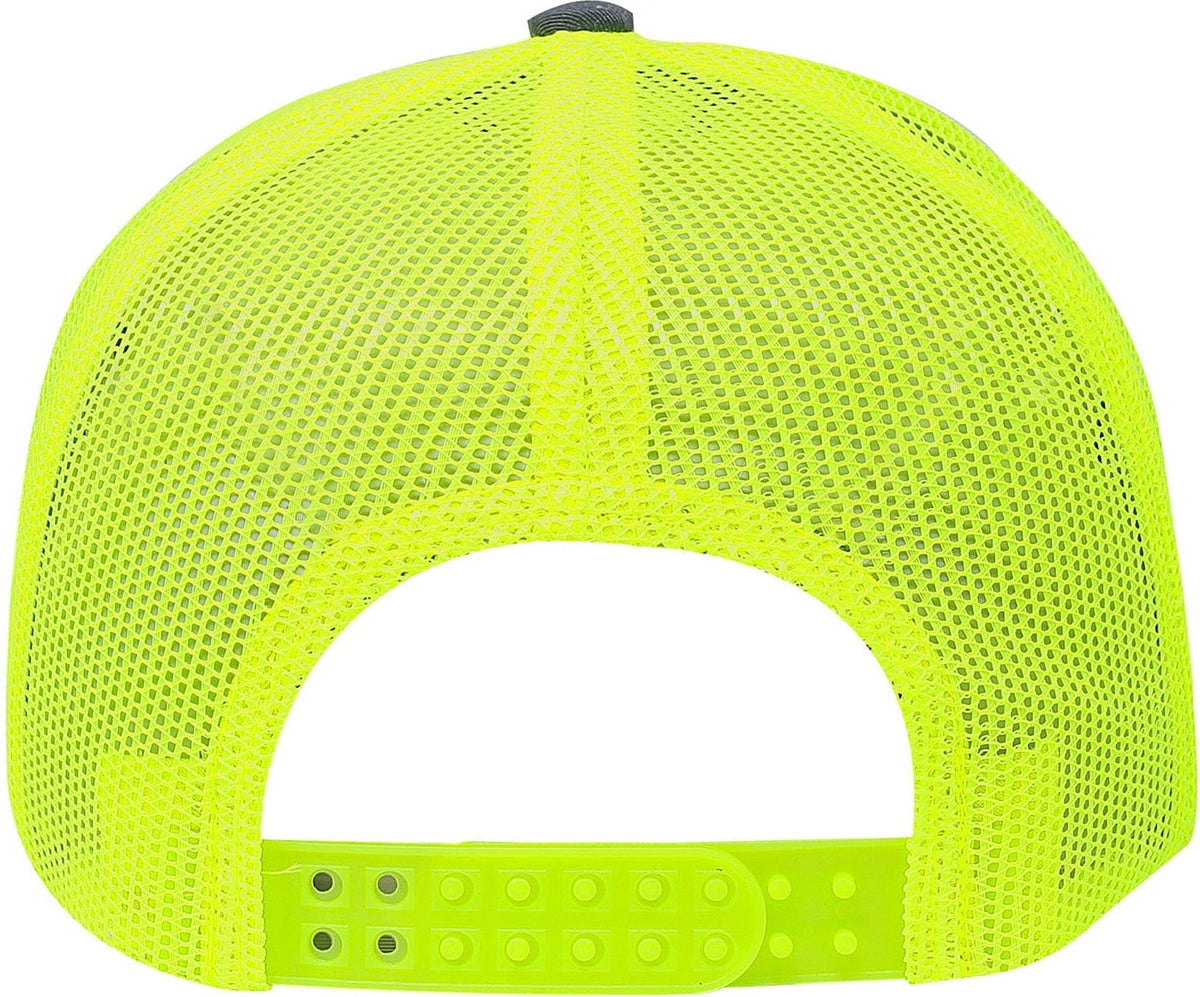Cobra Cap C112 6 Panel Structured Poly/cotton Front Mesh Back - Charcoal-neonyellow - Charcoal Neonyellow