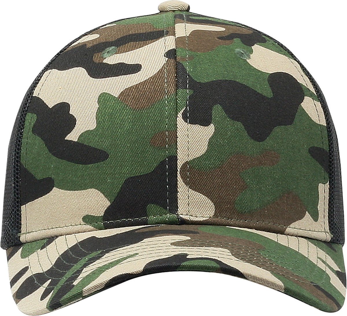 Cobra Cap C112 6 Panel Structured Poly/cotton Front Mesh Back - Army Green Camo Black