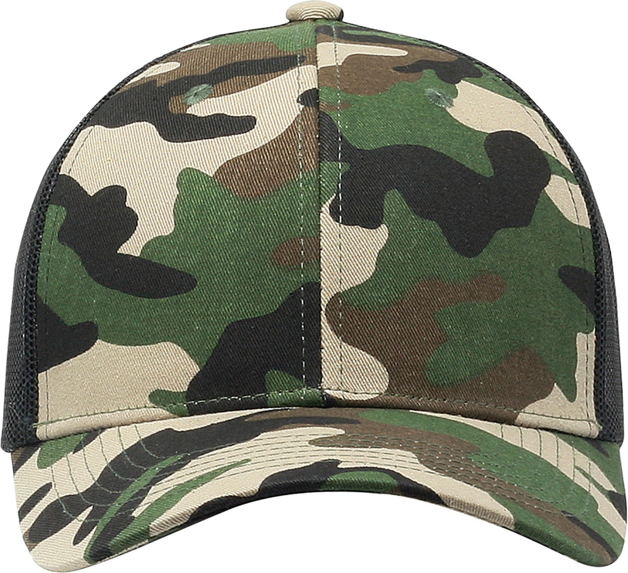 Cobra Cap C112 6 Panel Structured Poly/cotton Front Mesh Back - Army Green Camo Black