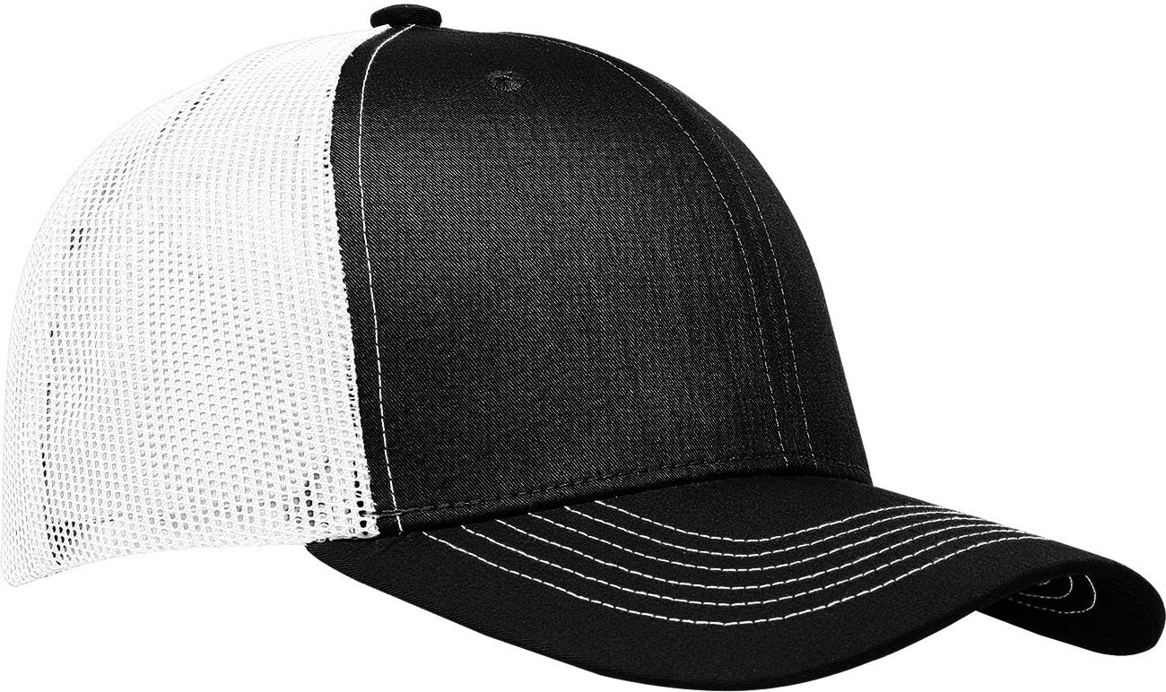 Cobra Cap C112 6 Panel Structured Poly/cotton Front Mesh Back - Black White