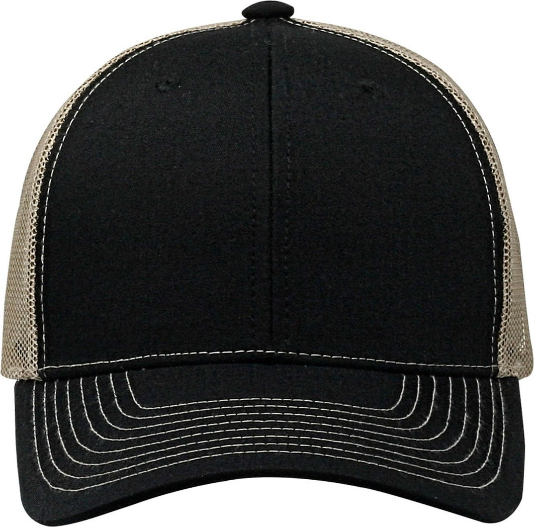 Cobra Cap C112 6 Panel Structured Poly/cotton Front Mesh Back - Black Khaki