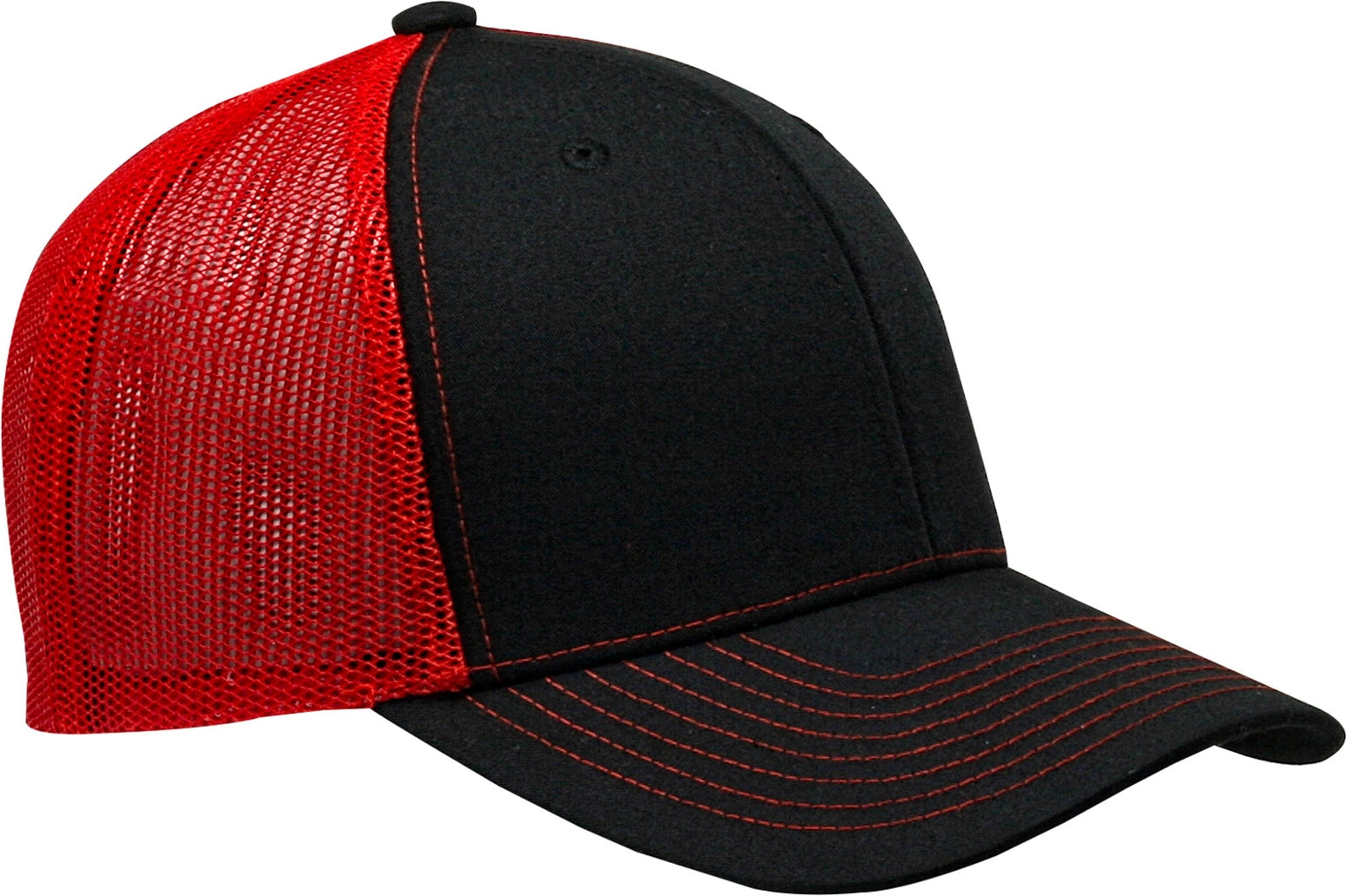 Cobra Cap C112 6 Panel Structured Poly/cotton Front Mesh Back - Black Red