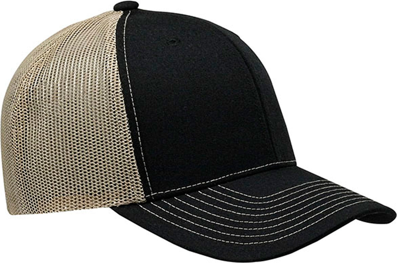 Cobra Cap C112 6 Panel Structured Poly/cotton Front Mesh Back - Black Khaki