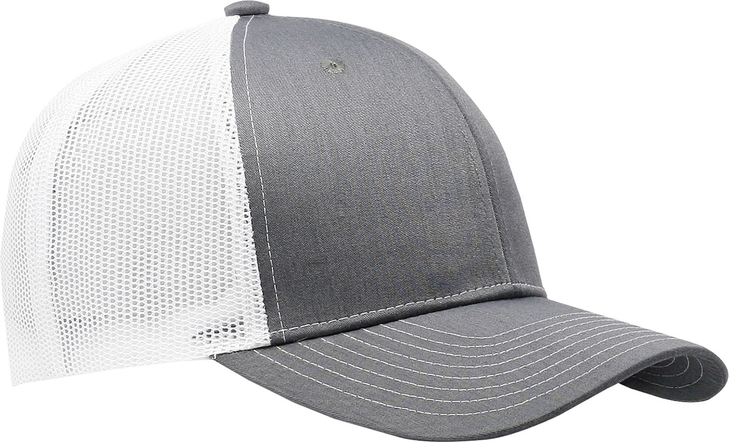 Cobra Cap C112 6 Panel Structured Poly/cotton Front Mesh Back - Heather Gray White