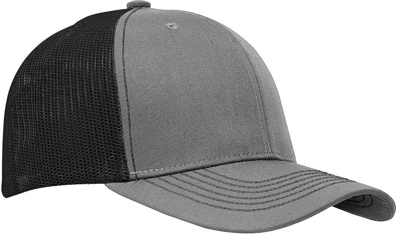 Cobra Cap C112 6 Panel Structured Poly/cotton Front Mesh Back - Heather Gray Black