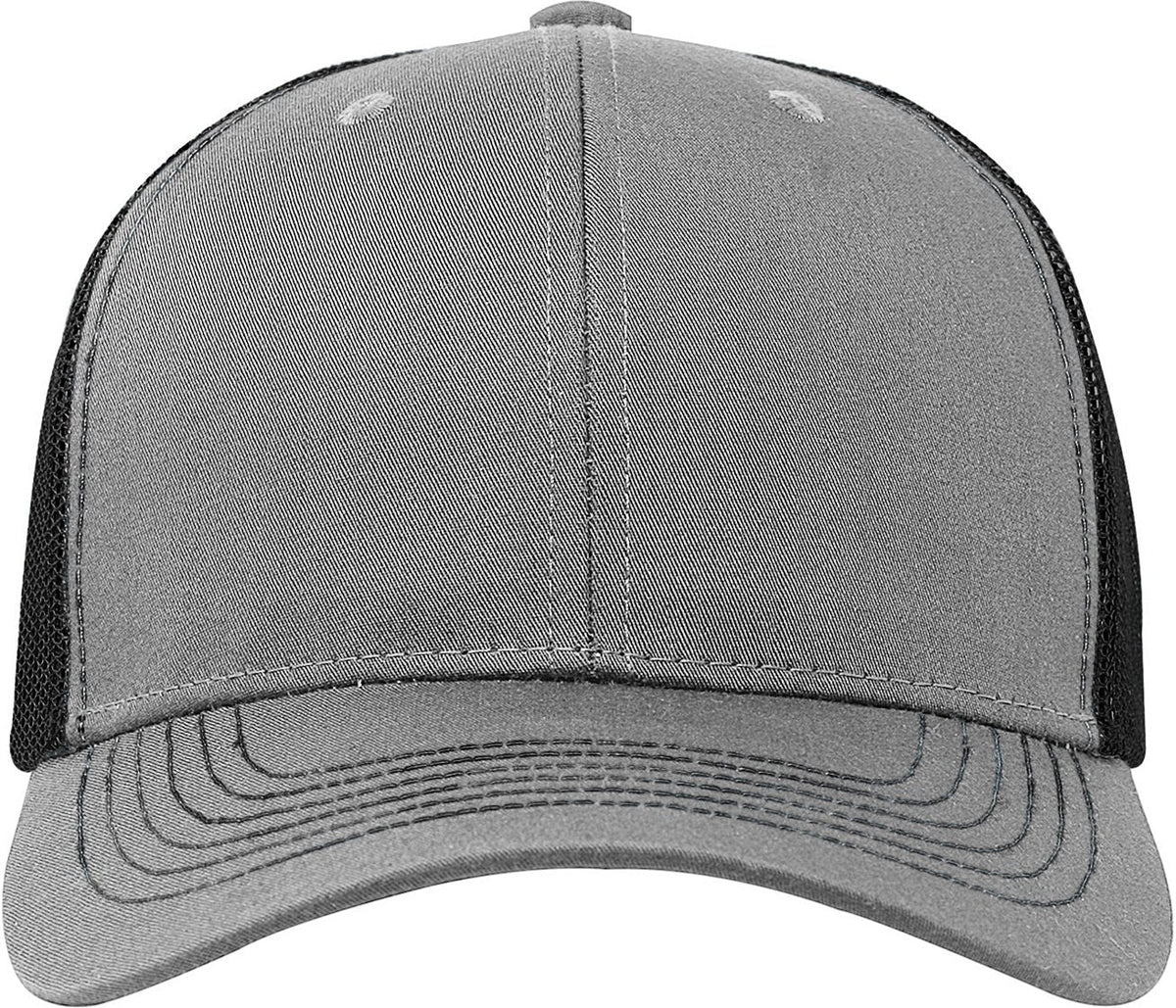 Cobra Cap C112 6 Panel Structured Poly/cotton Front Mesh Back - Heather Gray Black
