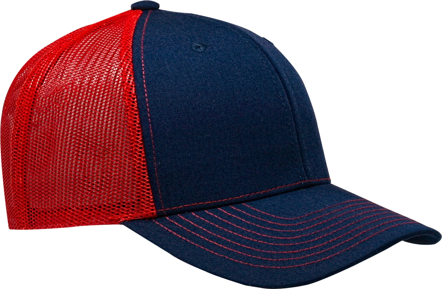 Cobra Cap C112 6 Panel Structured Poly/cotton Front Mesh Back - Navy Red