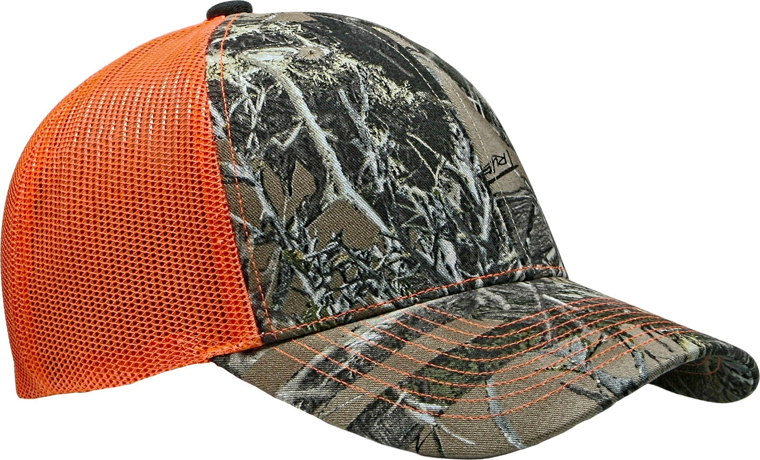 Cobra Cap C112-c 6 Panel Structured Poly/cotton Front Mesh Back Camo - Truetimber Mc2 Flame Orange