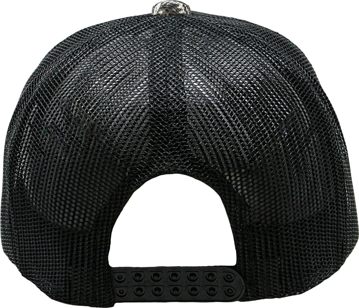 Cobra Cap C112-d 6 Panel Distressed Structured Poly/cotton Front Mesh Back Camo - Truetimber Nc Black