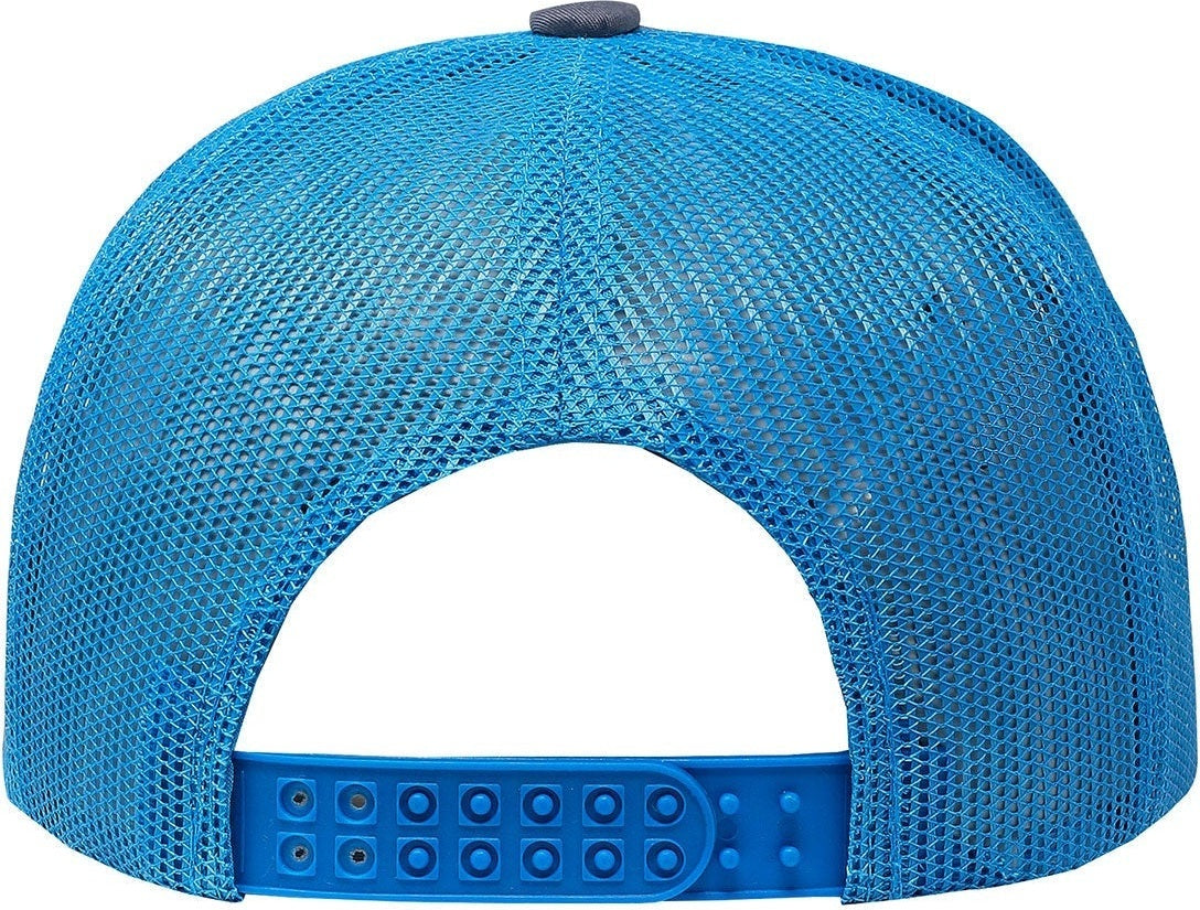 Cobra Cap C112f 5 Panel Structured Poly/cotton Front Mesh Back - Charcoal Neon Blue