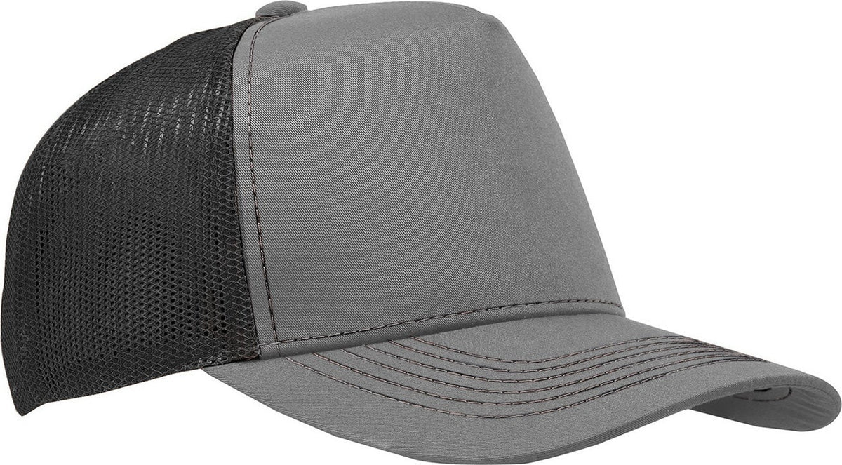 Cobra Cap C112f 5 Panel Structured Poly/cotton Front Mesh Back - Heather Gray Black