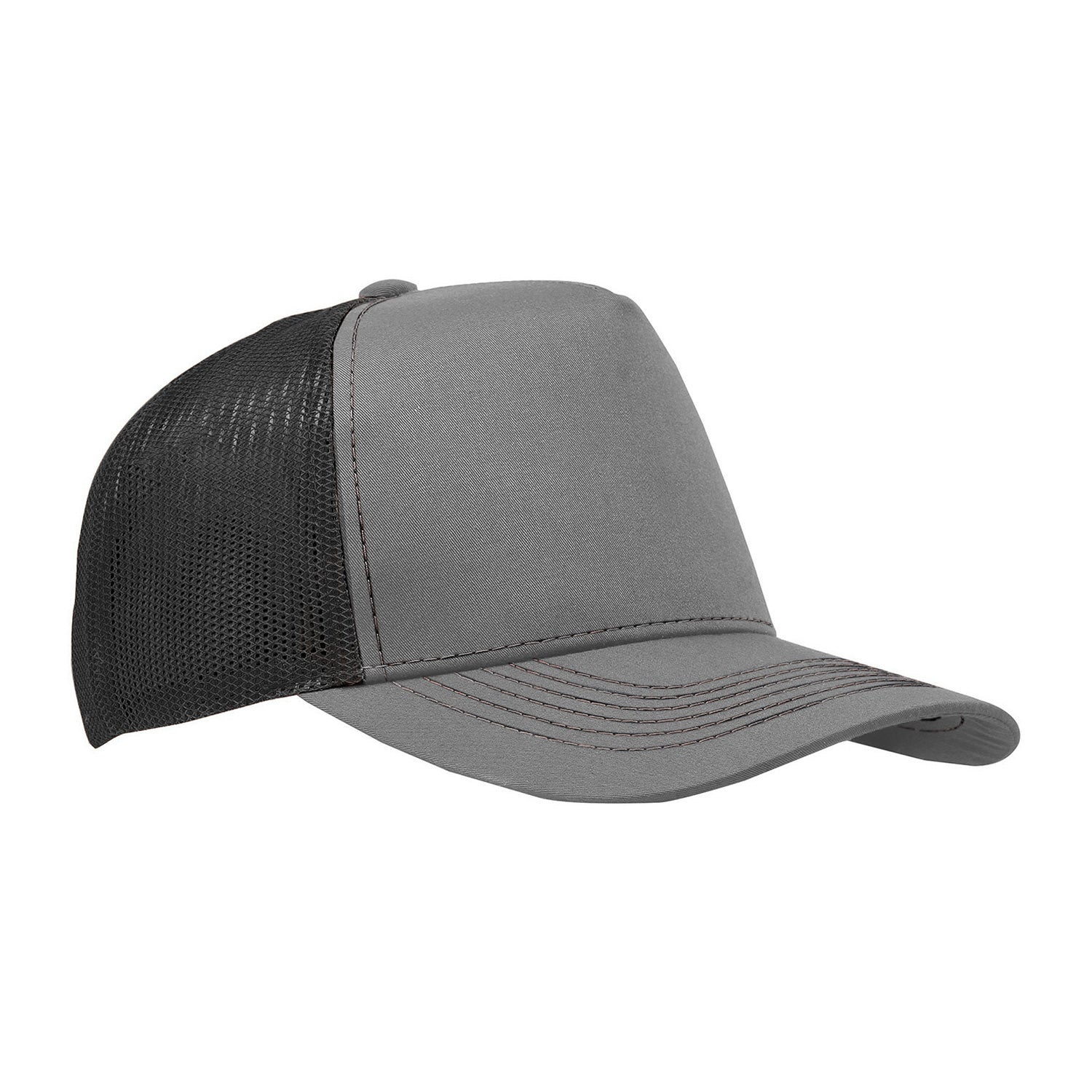 Cobra Cap C112f 5 Panel Structured Poly/cotton Front Mesh Back - Heather Gray Black