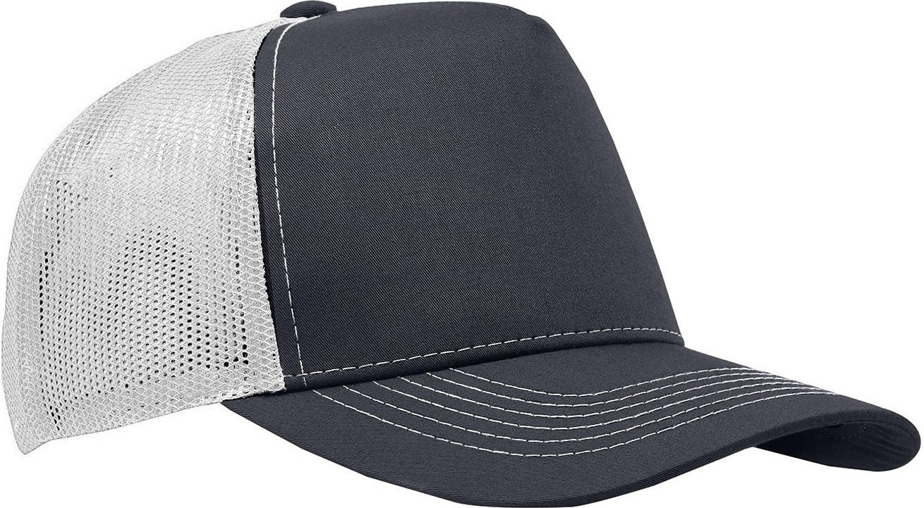Cobra Cap C112f 5 Panel Structured Poly/cotton Front Mesh Back - Charcoal White