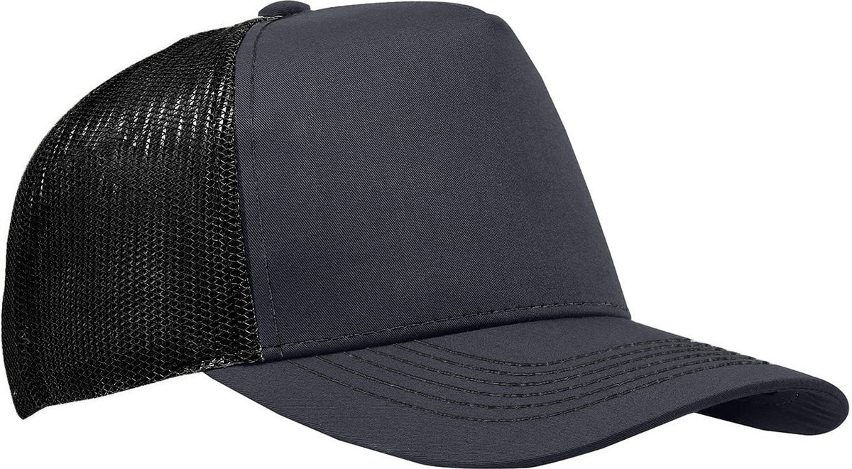 Cobra Cap C112f 5 Panel Structured Poly/cotton Front Mesh Back - Charcoal Black