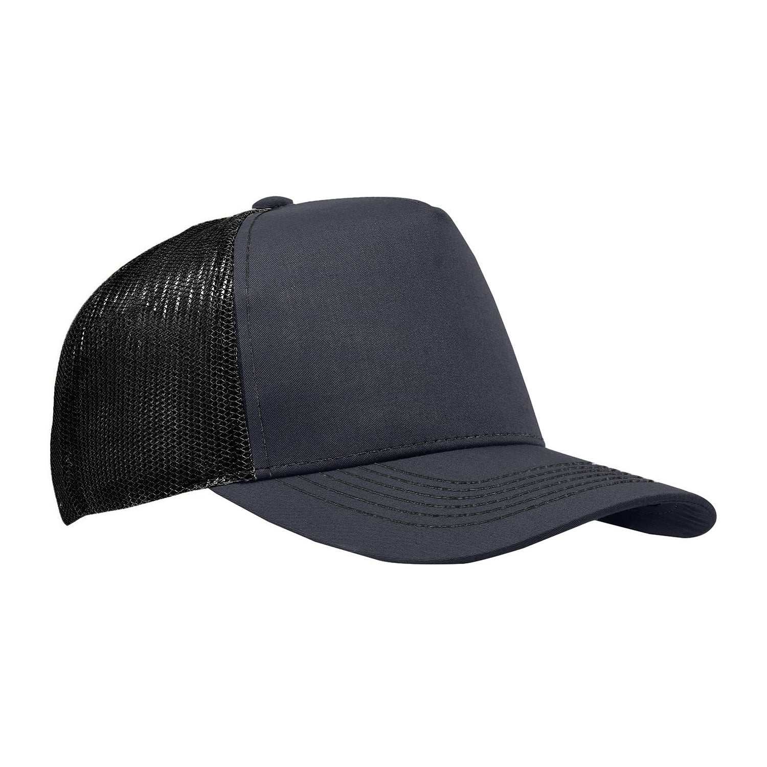 Cobra Cap C112f 5 Panel Structured Poly/cotton Front Mesh Back - Charcoal Black