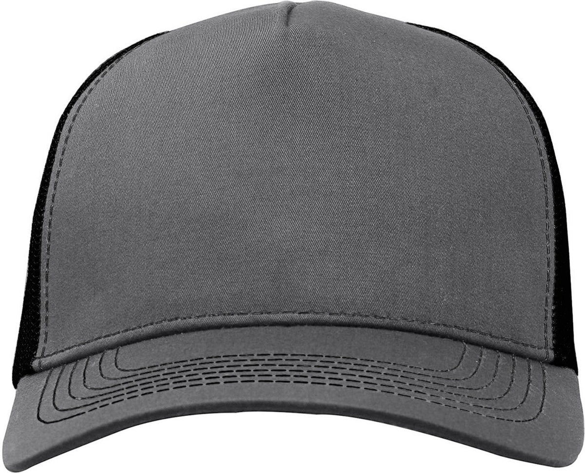 Cobra Cap C112f 5 Panel Structured Poly/cotton Front Mesh Back - Heather Gray Black
