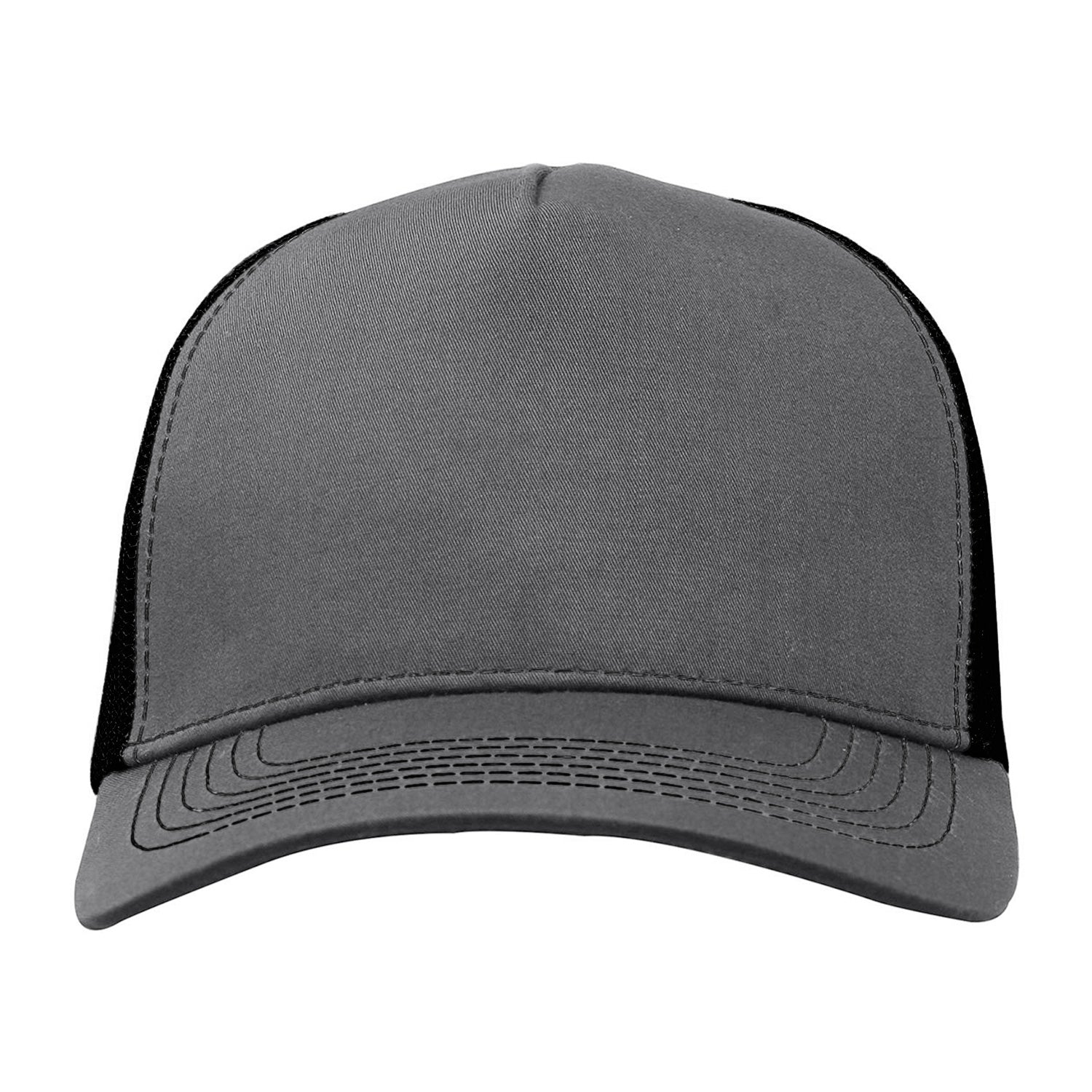Cobra Cap C112f 5 Panel Structured Poly/cotton Front Mesh Back - Heather Gray Black
