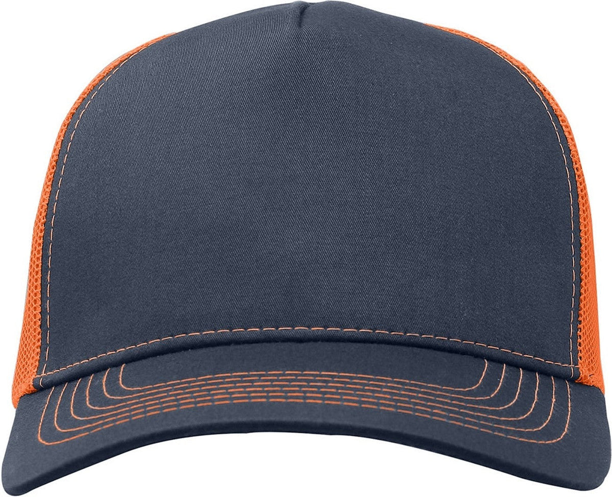 Cobra Cap C112f 5 Panel Structured Poly/cotton Front Mesh Back - Charcoal Neon Orange
