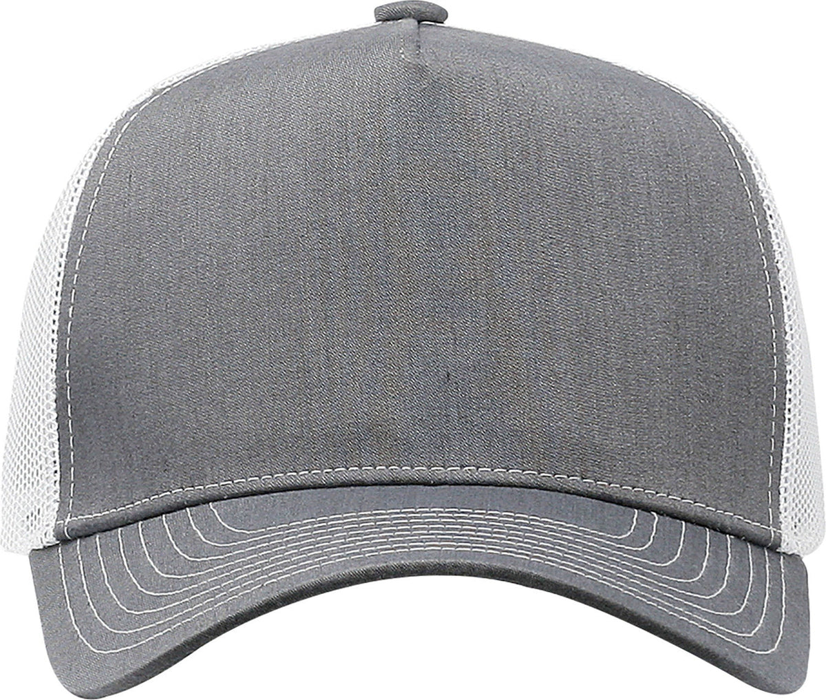 Cobra Cap C112f 5 Panel Structured Poly/cotton Front Mesh Back - Heather Gray White