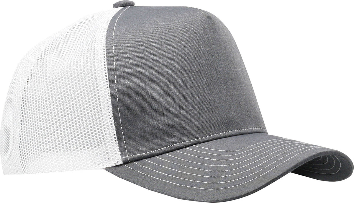 Cobra Cap C112f 5 Panel Structured Poly/cotton Front Mesh Back - Heather Gray White