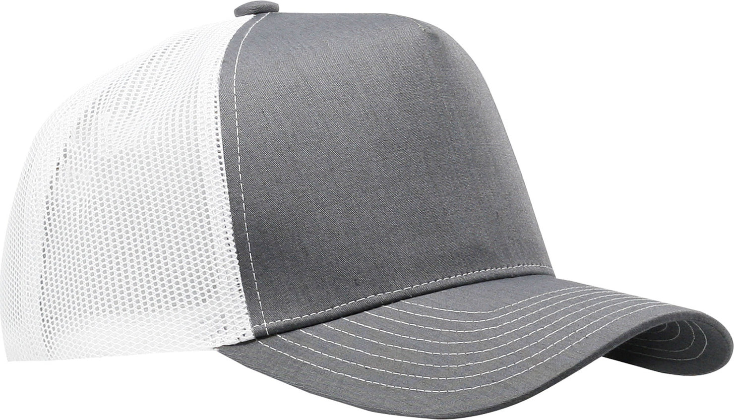 Cobra Cap C112f 5 Panel Structured Poly/cotton Front Mesh Back - Heather Gray White