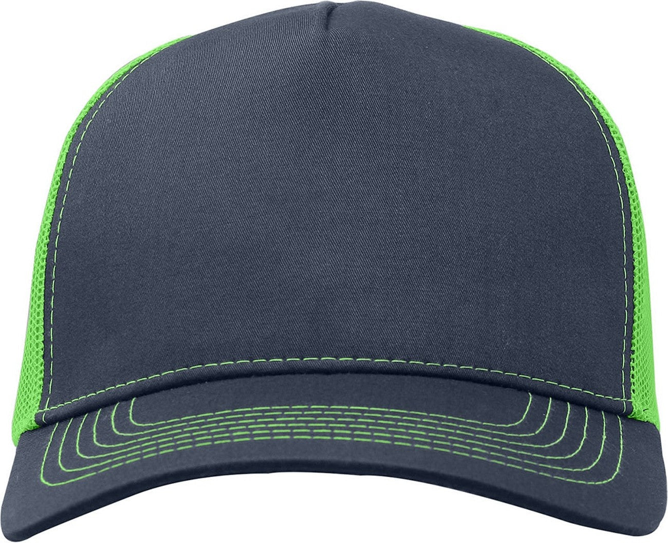 Cobra Cap C112f 5 Panel Structured Poly/cotton Front Mesh Back - Charcoal Neon Green