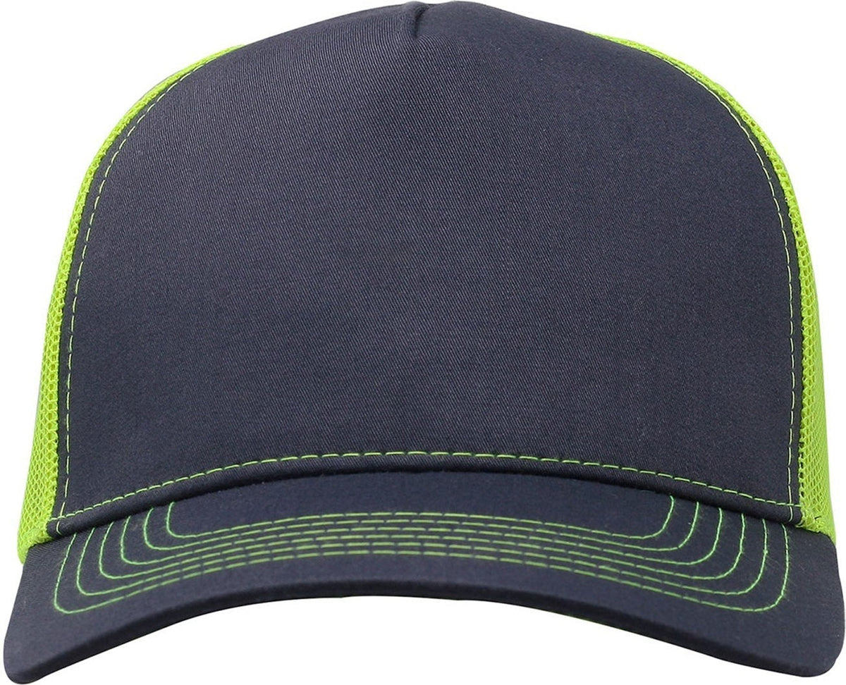 Cobra Cap C112f 5 Panel Structured Poly/cotton Front Mesh Back - Charcoal Neon Yellow