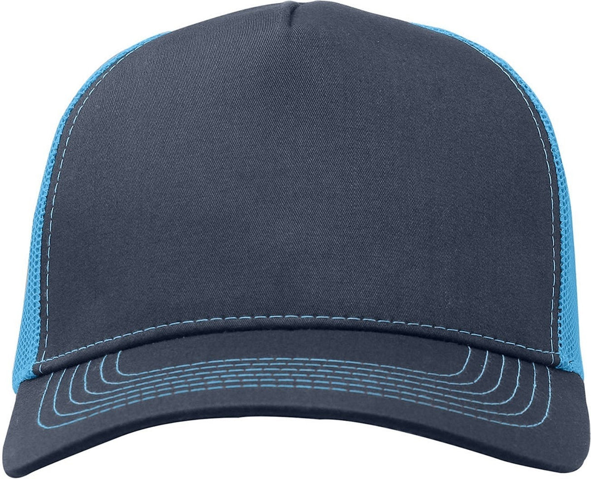 Cobra Cap C112f 5 Panel Structured Poly/cotton Front Mesh Back - Charcoal Neon Blue