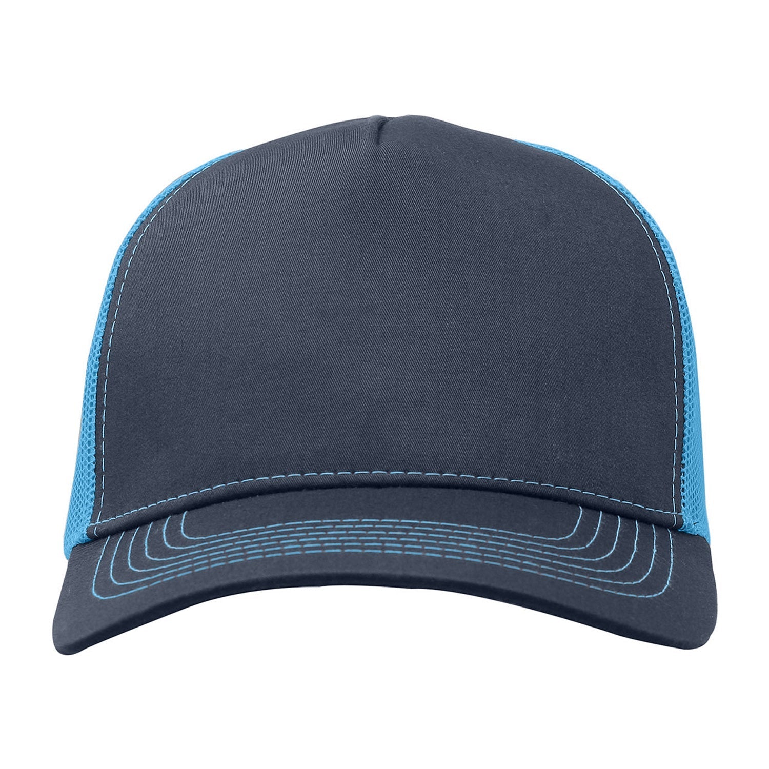 Cobra Cap C112f 5 Panel Structured Poly/cotton Front Mesh Back - Charcoal Neon Blue
