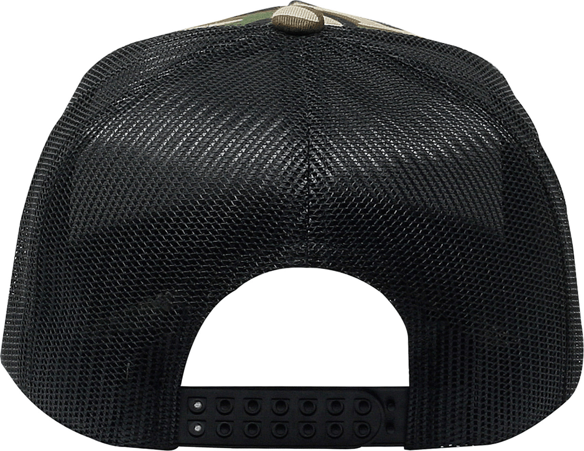 Cobra Cap C112f 5 Panel Structured Poly/cotton Front Mesh Back - Army Green Camo Black