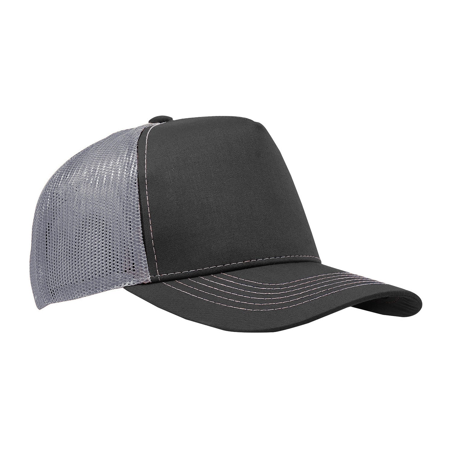 Cobra Cap C112f 5 Panel Structured Poly/cotton Front Mesh Back - Black Charcoal