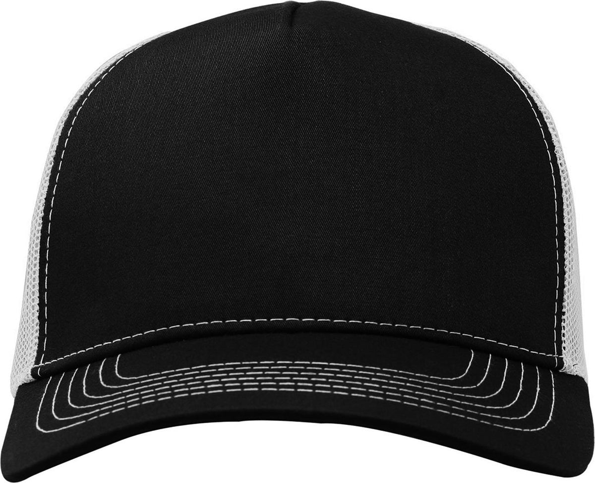 Cobra Cap C112f 5 Panel Structured Poly/cotton Front Mesh Back - Black White