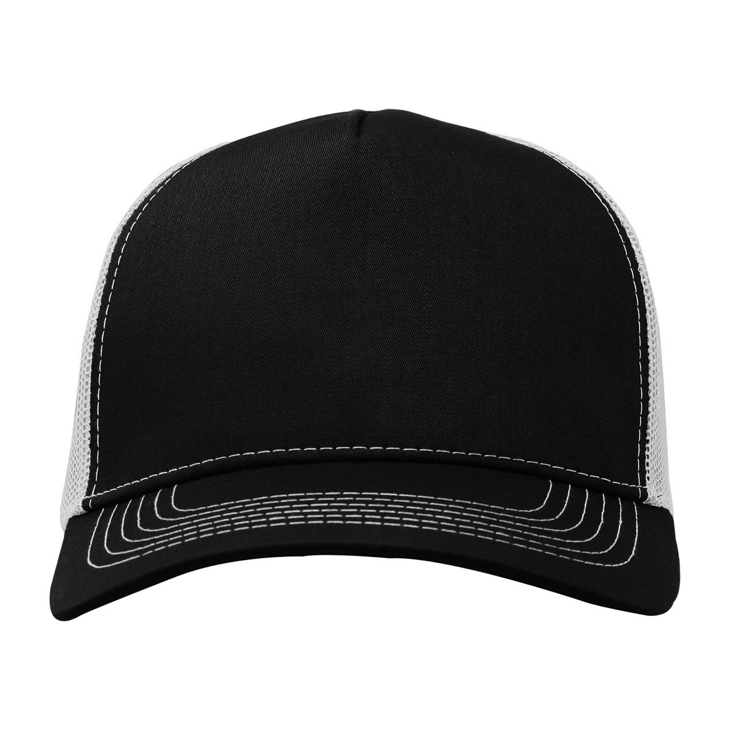 Cobra Cap C112f 5 Panel Structured Poly/cotton Front Mesh Back - Black White