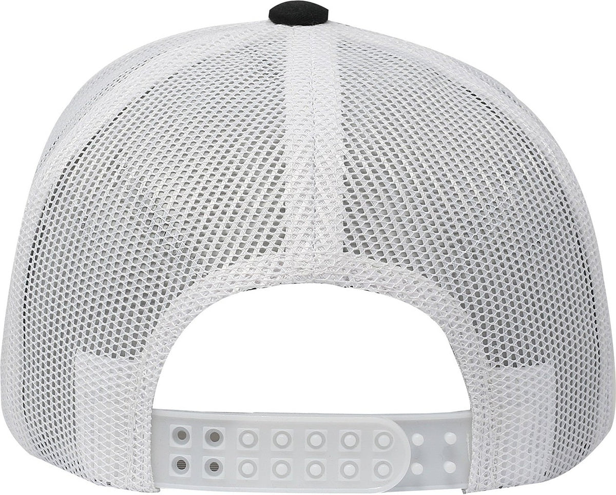 Cobra Cap C112f 5 Panel Structured Poly/cotton Front Mesh Back - Black White