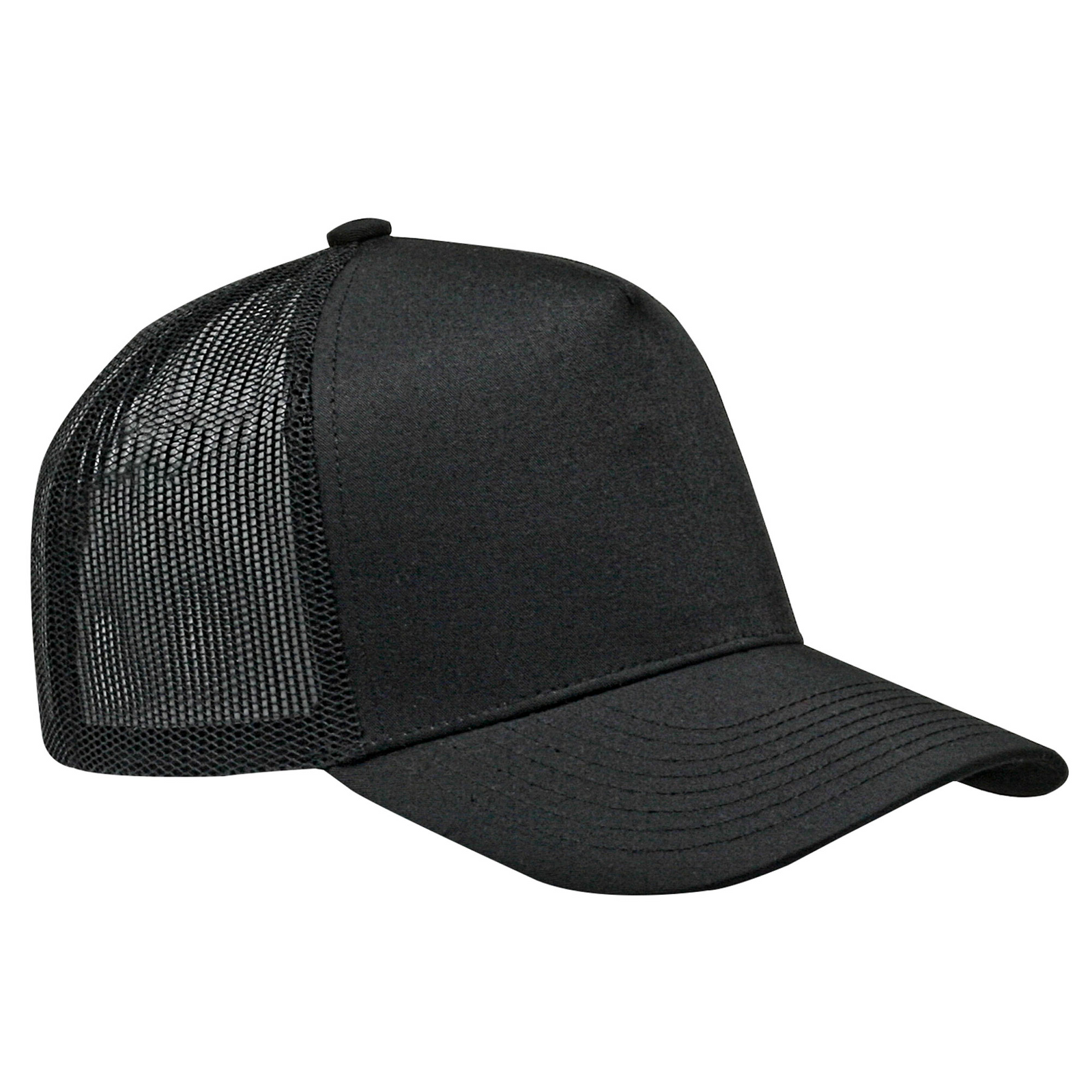 Cobra Cap C112f 5 Panel Structured Poly/cotton Front Mesh Back - Black