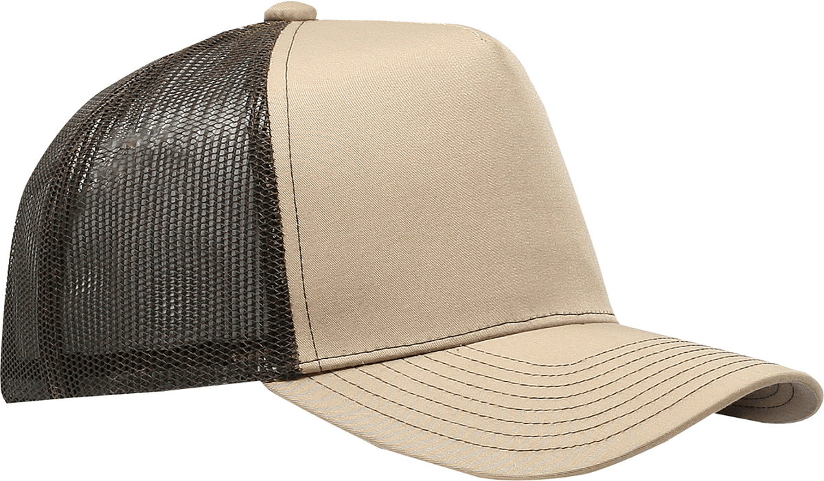 Cobra Cap C112f 5 Panel Structured Poly/cotton Front Mesh Back - Khaki Coffee