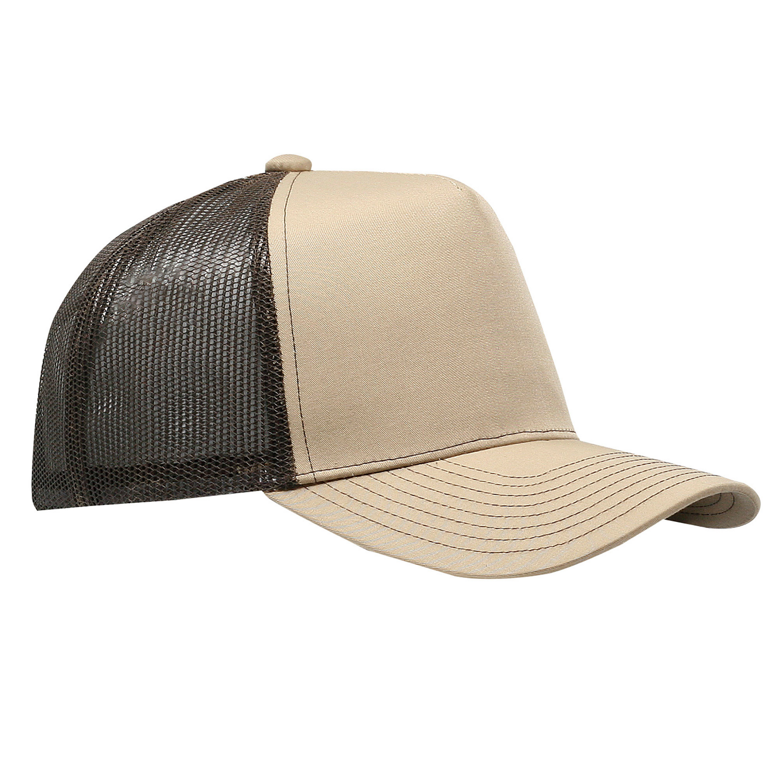 Cobra Cap C112f 5 Panel Structured Poly/cotton Front Mesh Back - Khaki Coffee