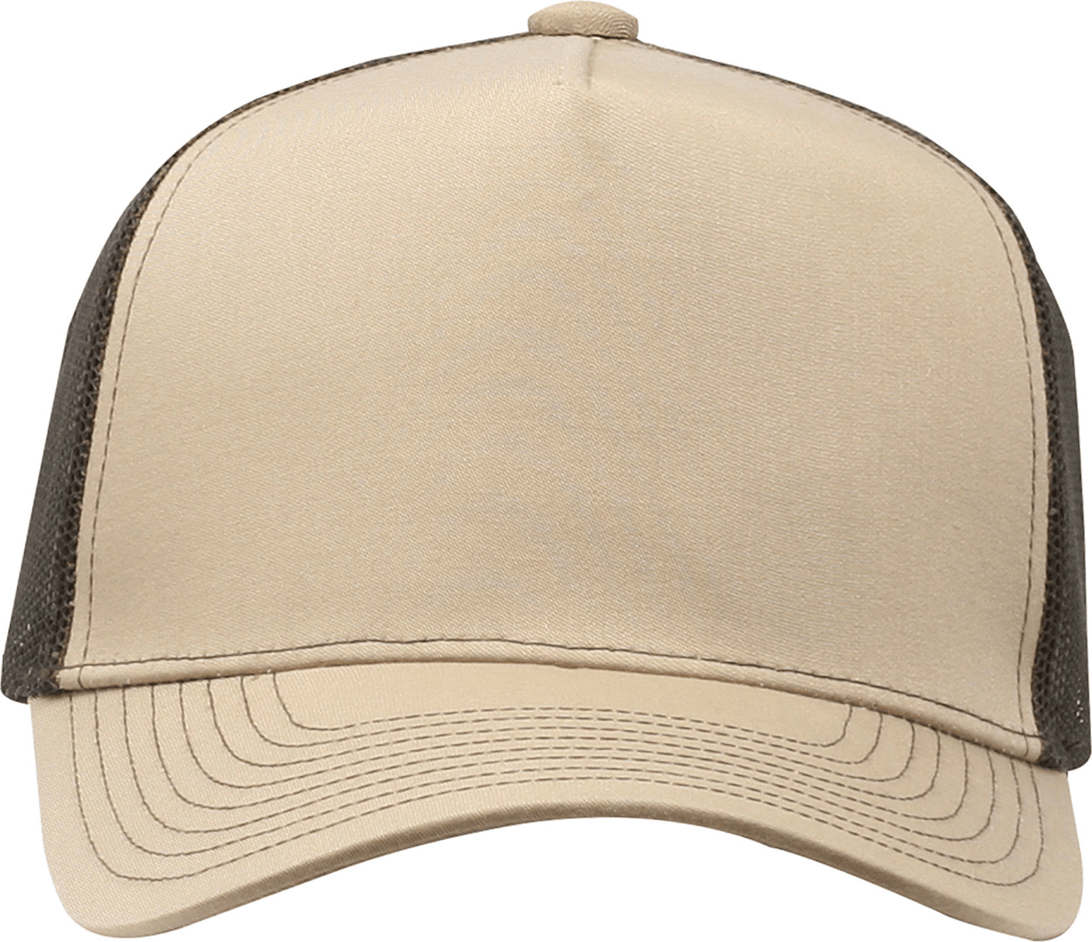 Cobra Cap C112f 5 Panel Structured Poly/cotton Front Mesh Back - Khaki Coffee