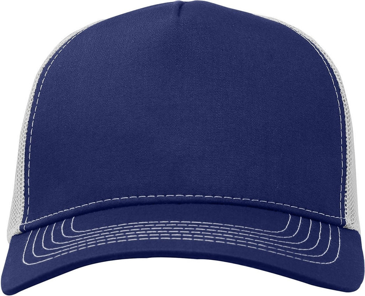 Cobra Cap C112f 5 Panel Structured Poly/cotton Front Mesh Back - Navy White