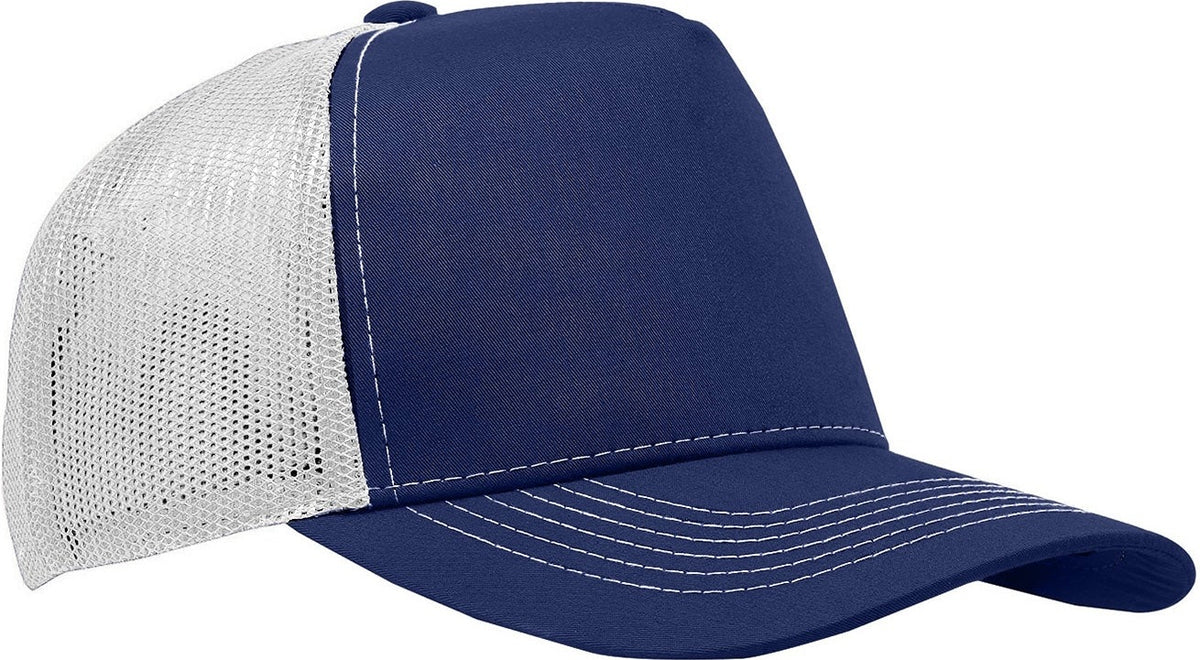 Cobra Cap C112f 5 Panel Structured Poly/cotton Front Mesh Back - Navy White