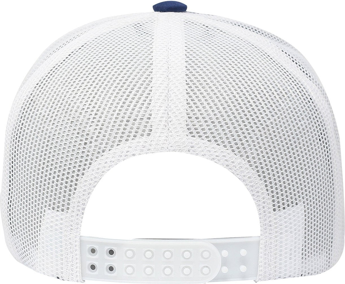 Cobra Cap C112f 5 Panel Structured Poly/cotton Front Mesh Back - Navy White