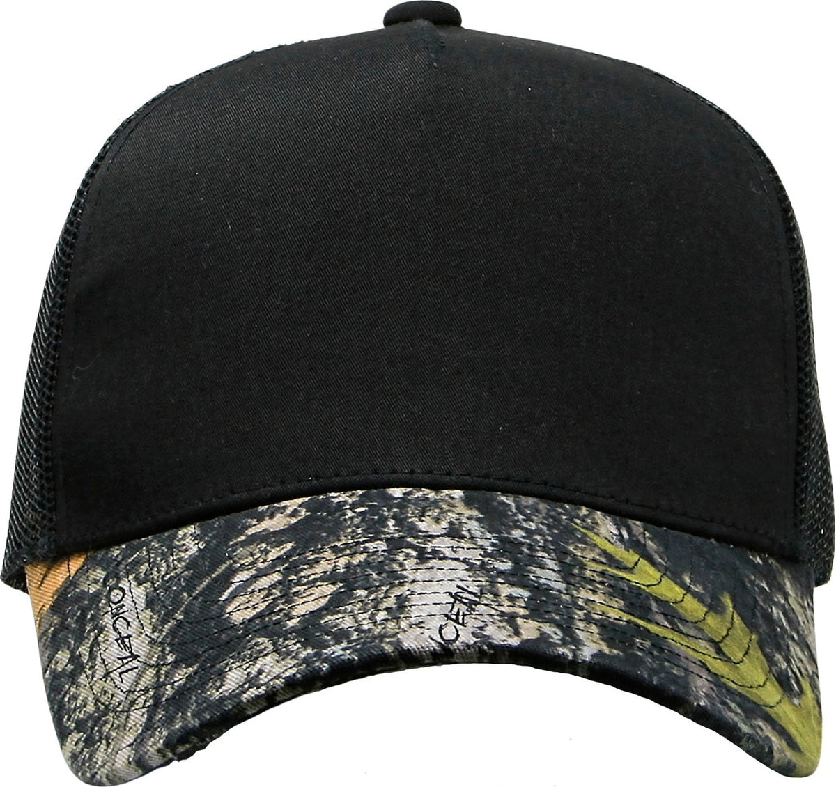 Cobra Cap C112f-c 5 Panel Structured Poly/cotton Front Mesh Back Camo - Black Truetimbernc