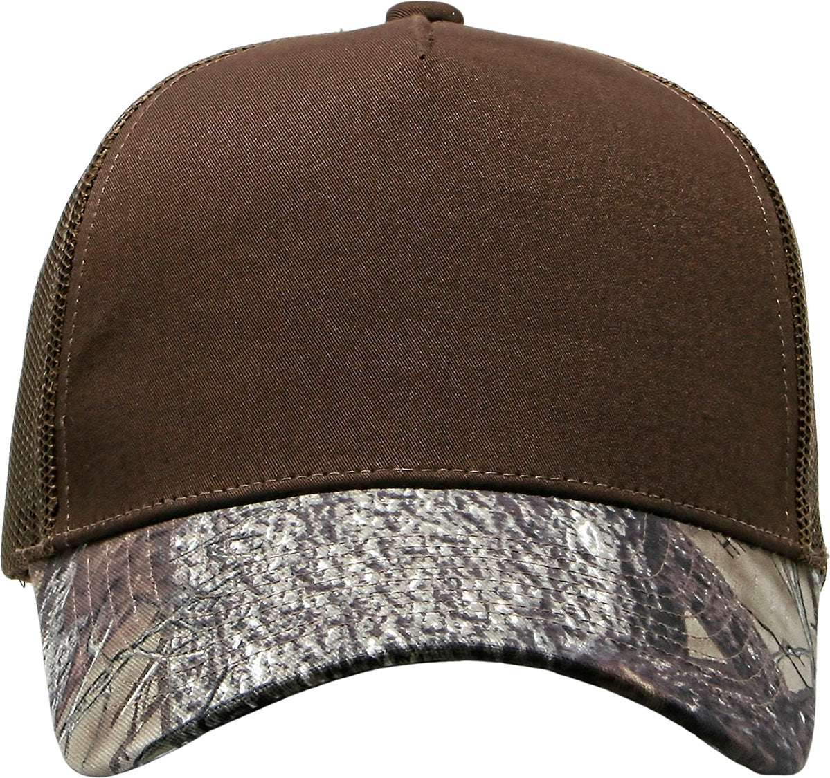Cobra Cap C112f-c 5 Panel Structured Poly/cotton Front Mesh Back Camo - Brown Truetimberhtcf Brownmesh